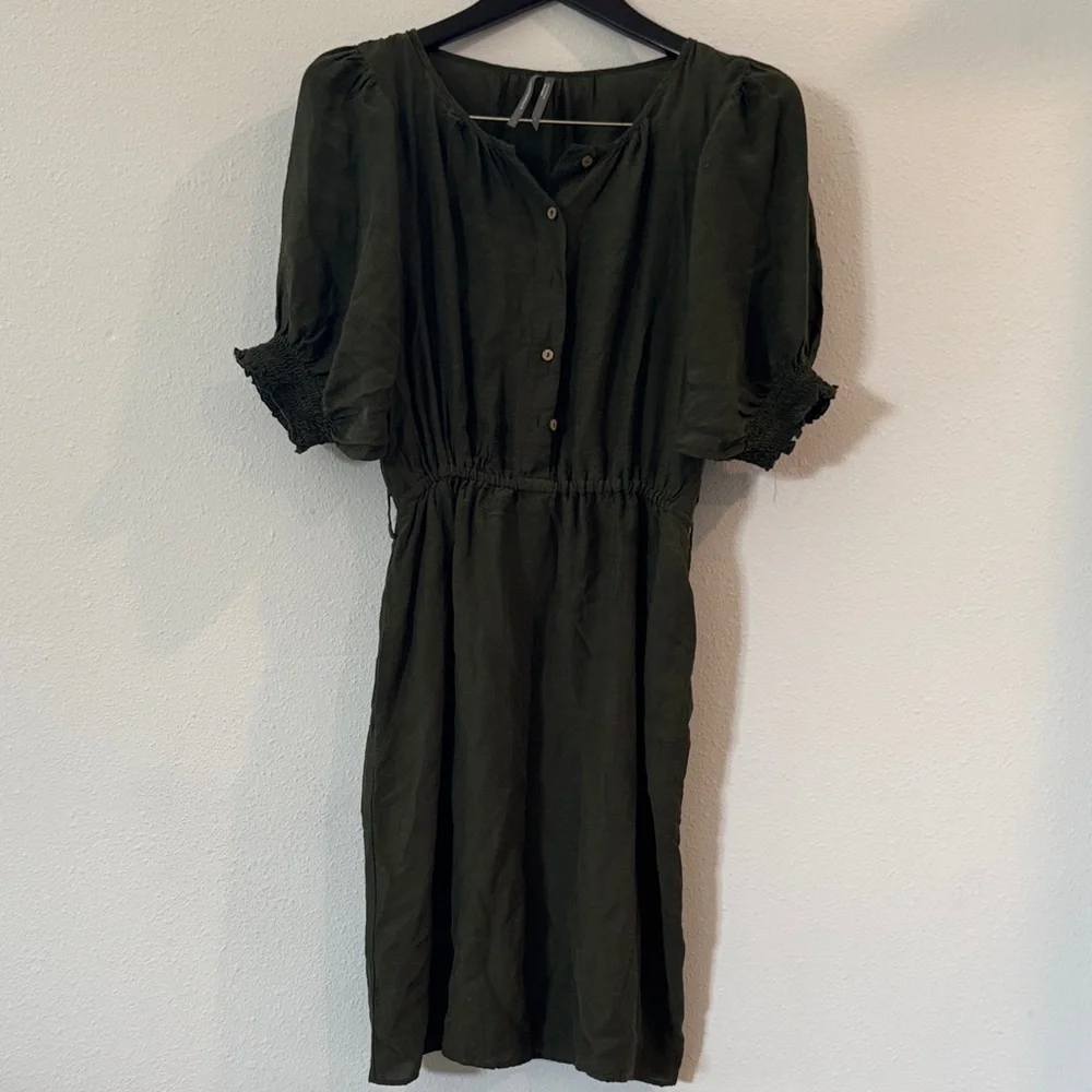 forest green midi dress with sleeves Forest Grace Midi Dress XS main image 1